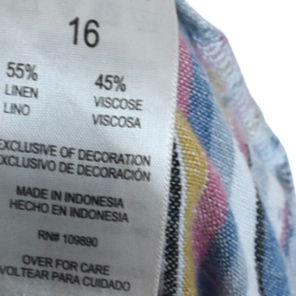 Seven7 Striped Gelato Linen Blend Wide Leg Pants 16 Boho Artsy Retro - Picture 7 of 8